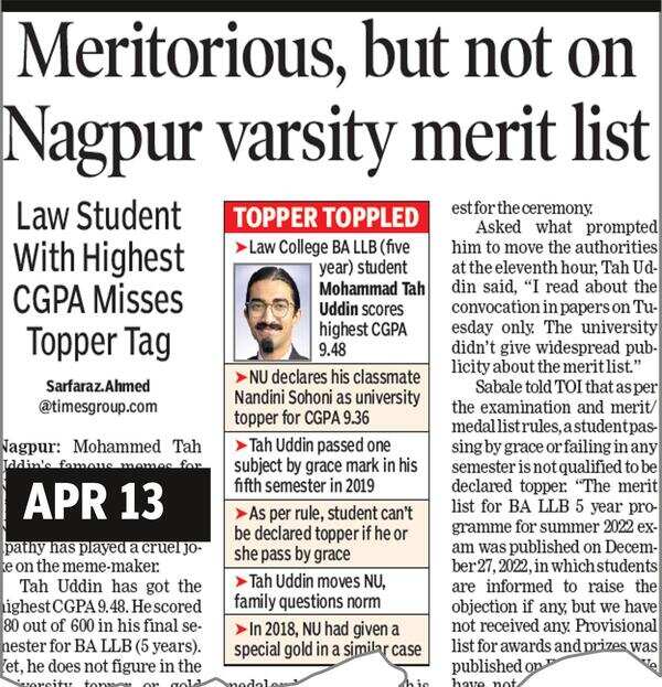 On NU’s complaint, cops treat top law student as ‘accused’