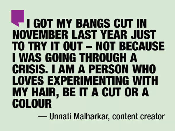 Unnati cut her bangs last year because she wanted to experiment