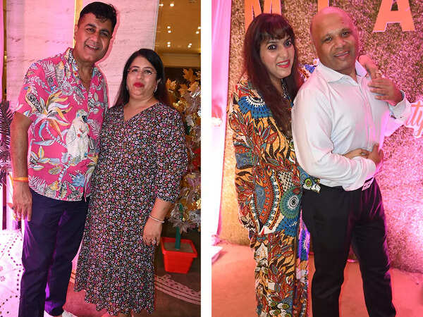 (L) Balwant and Laxmi (R) Chhavi and Raja Saraf