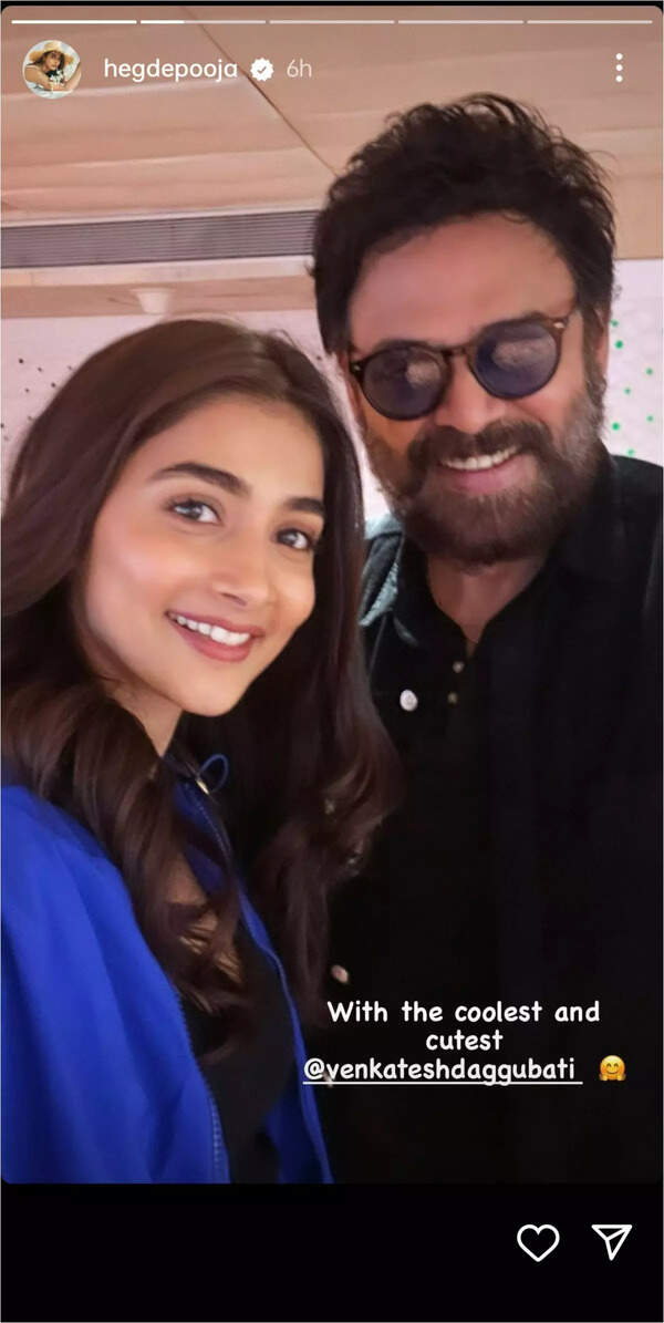 ‘Kisika Bhai Kiski Jaan’ actress Pooja Hegde shares a selfie with Venkatesh Daggubati and calls him the cutest!