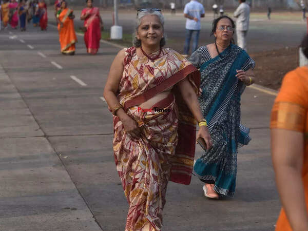 Participant at the saree run