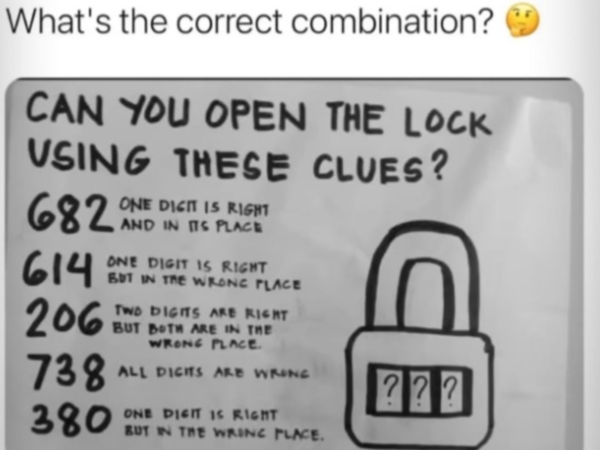 Brain Teaser: Can you crack the code and open this lock?