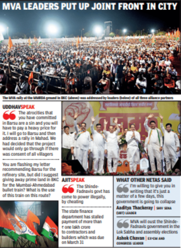 MVA Rally News: Ajit Pawar On Stage With Uddhav Thackeray, MVA Attacks ...