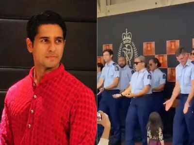 Sidharth Malhotra reacts to New Zealand police dancing to Kala Chashmah and Kar Gayi Chull at Diwali party