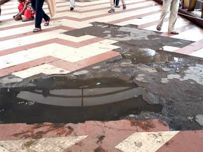 In Kalyan, not only roads, even skywalk is full of potholes