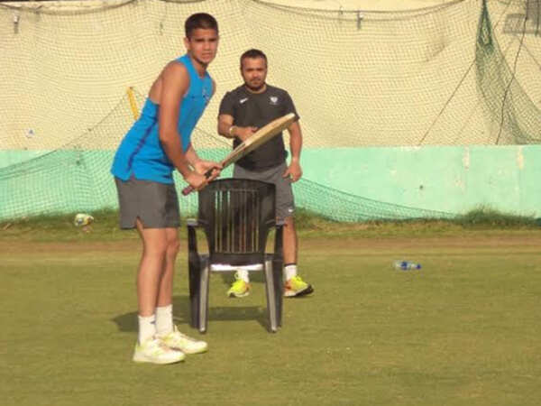Arjun Tendulkar sweats it out in Dharamshala
