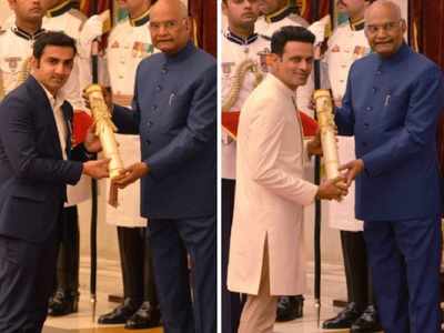 President Ram Nath Kovind honours Gautam Gambhir, Manoj Bajpayee,  Nambi Narayanan among others