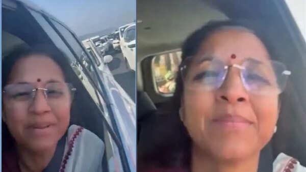 Supriya Sule stuck in massive Mumbai–Pune Expressway jam, misses party's Maharashtra Day event; shares video from gridlock