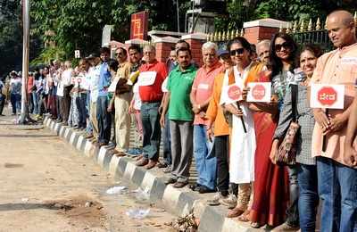 Now, Bengaluru citizens form human chain in protest against implementation of steel flyover
