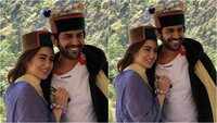 Sara Ali Khan and Kartik Aaryan strike a happy pose in Himachali Pahari caps 