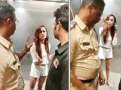 Watch: Forced to go to police station, model strips in a fit of anger