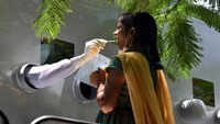 Covid-19: Medical staff conducts test from APSRTC Sanjeevini bus in Vizag 