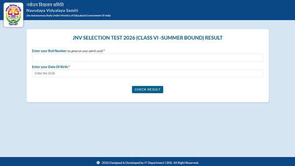 JNVST Class 6 Phase 2 results declared at navodaya.gov.in; check direct link here
