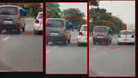 Viral video: Rival gangs brandish gun from moving cars 