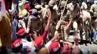 Police baton-charge members of Samajwadi Party students’ wing opposing JEE-NEET 