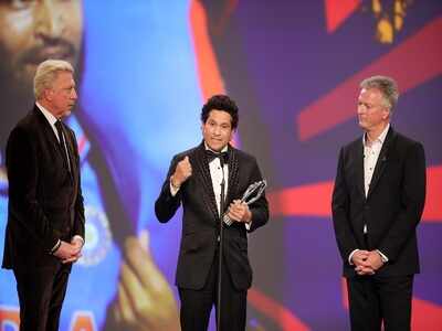 Legendary Sachin Tendulkar receives best Laureus sporting moment