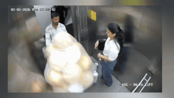 Watch moment birthday balloons exploded inside lift in Mumbai’s Goregaon; 2 injured