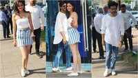 Kartik Aaryan and Ananya Panday keep it cool and basic as they shell out major twinning goals in white and blue casual outfits 