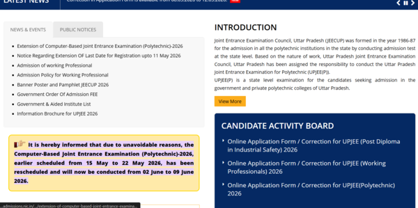 JEECUP 2026 exam dates revised: Check complete details here