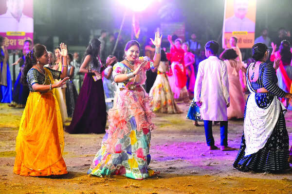 Here, the middle-class dances to garba beats in ‘free’ spirit