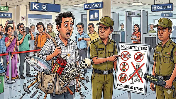 Travelling by metro in Kolkata? Leave the dynamite, fish and skeleton behind