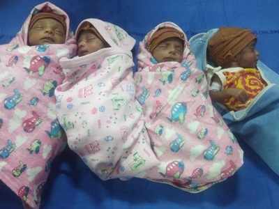 Hyderabad woman delivers quadruplets, all fine