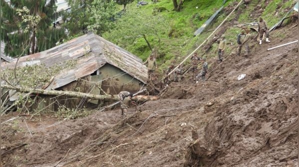 Three persons died and six security peronnel missing
