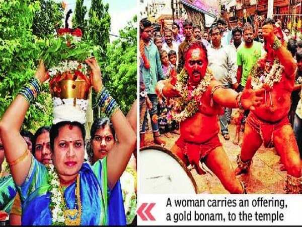 Bolanu bonanza: Festivities in full swing at Mahankali temple, surge expected on 2 days