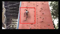 Watch: Youths and kids train themselves in rock climbing at Raje Shivaji Climbing Wall in Pune 