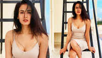 Sonal in a nude bodycon dress is a sight for sore eyes 