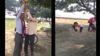 Caught on cam: Villagers force father-son to do sit-ups in UP’s Prayagraj 