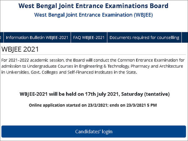West Bengal JEE to be held on July 17, 1st exam in 2nd wave