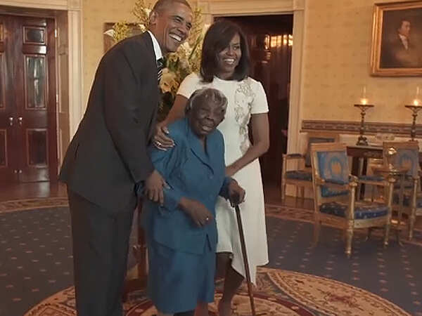 The Dancing Queen: 106-year-old Virginia McLaurin shakes a leg with Barack Obama!