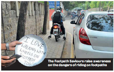 Footpath rider assaults civic campaigners
