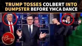 Trump&rsquo;s Bizarre Colbert Dumpster AI Video Blows Up Online