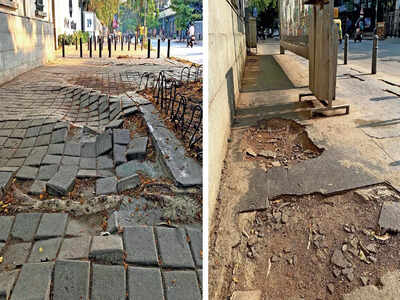 Broken footpaths highlight neglect in premium road projects