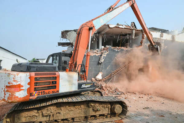 ‘Unauthorised’ showrooms demolished in anti-encroachment drive along Ganga
