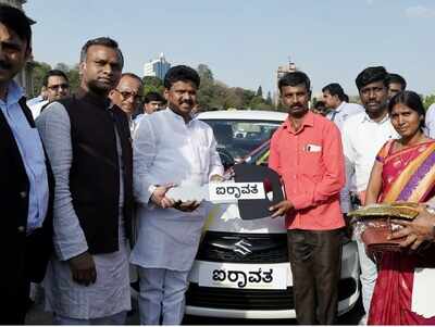 First 70 cars under self-employment scheme Airavata for SC/ST youth flagged off