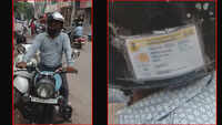Vadodara man carries all documents on his helmet! 