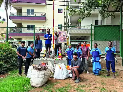 Post-Dasara clean-up drive by BBMP and Ploggers Army