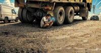 Reversing truck in Ludhiana crushes construction worker on lunch break.