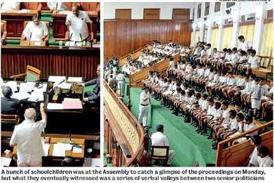 Chief Minster HD Kumaraswamy and Opposition leader BS Yeddyurappa spar in House