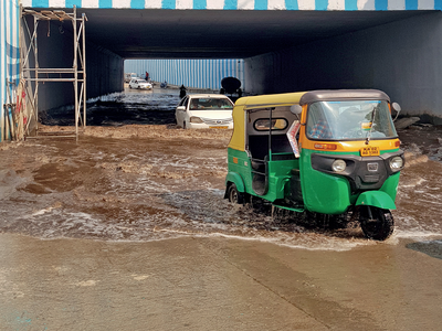 One week after rains, Kodigehalli underpass is still waterlogged