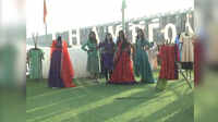 Vijayawada: College students walk the ramp at a fashion show 