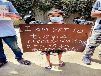 Bengaluru kids take to the roads, remind govt about poor infrastructure