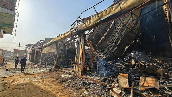 Noida furniture market fire: Traders count losses, allege fire engines came 40 mins late