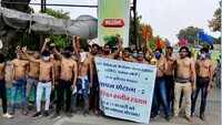 Indore: Agricultural college students stage half-naked protest 