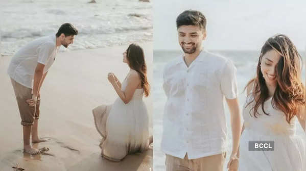 Taarak Mehta’s Jheel Mehta aka former Sonu goes down on her knees to propose to beau Aditya Dube, gorgeous snaps from pre-wedding photoshoot