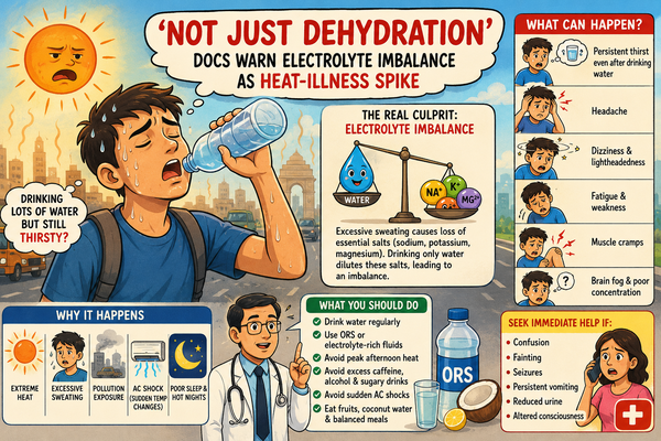 Fatigued? Water alone won’t beat the heat, say doctors