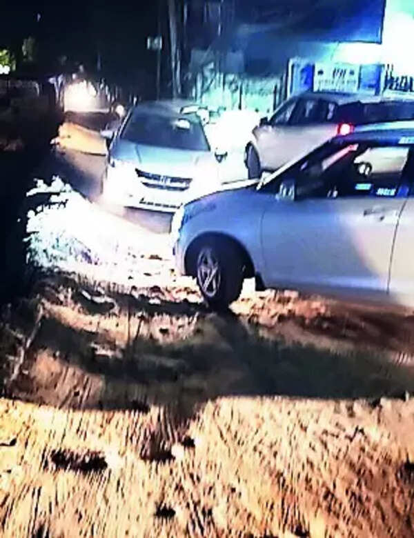 Mysterious dug-up portion on road has commuters in a spot